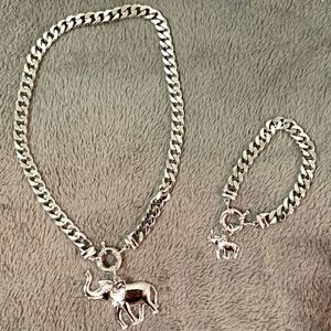 Necklace And Hand Chain Set